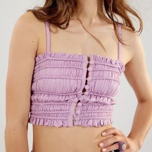 NWOT Urban Outfitters Chelsea Linen Ruched Cami